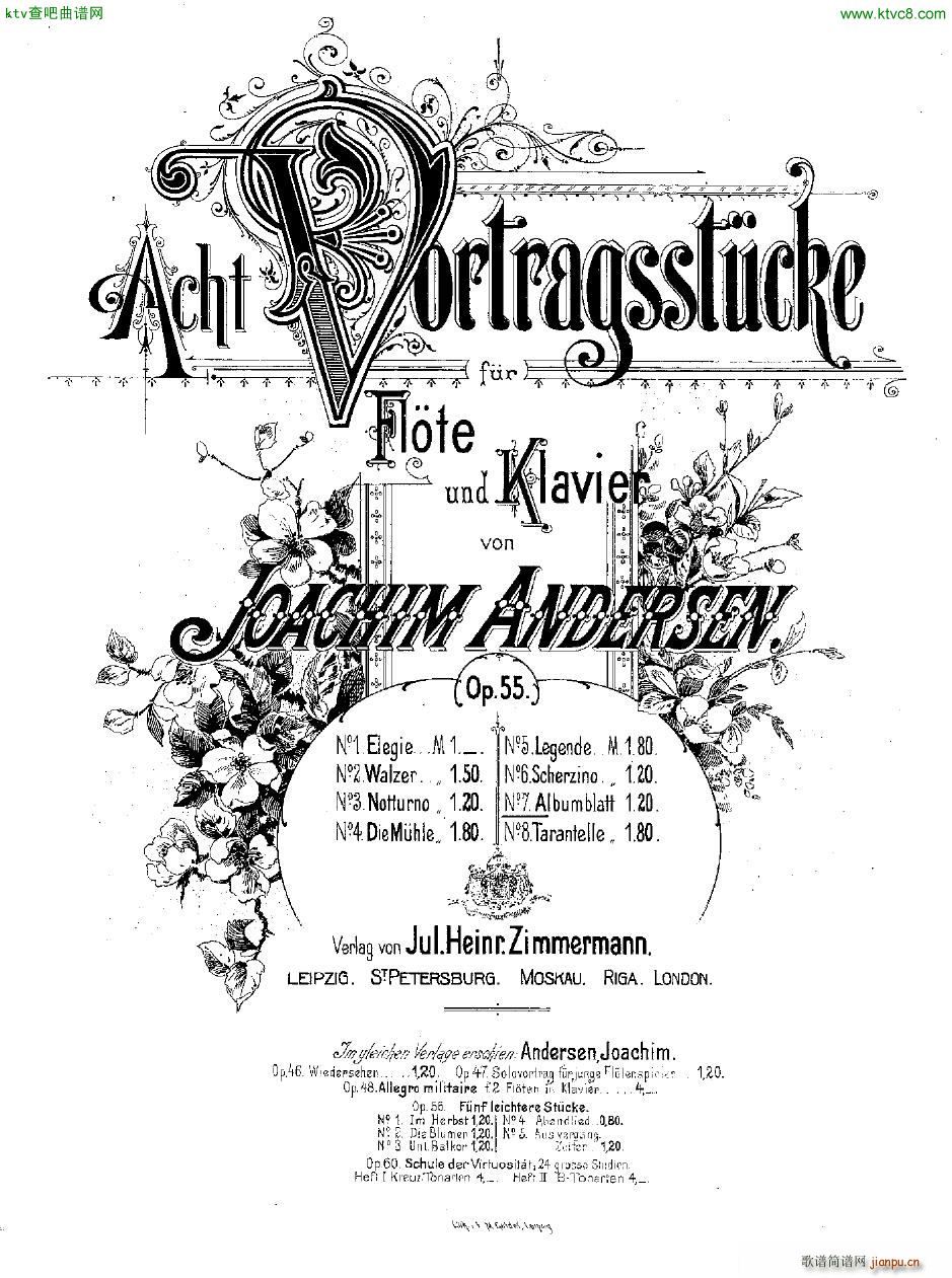 Andersen op 55 Acht Vortragsstücke fl pno44