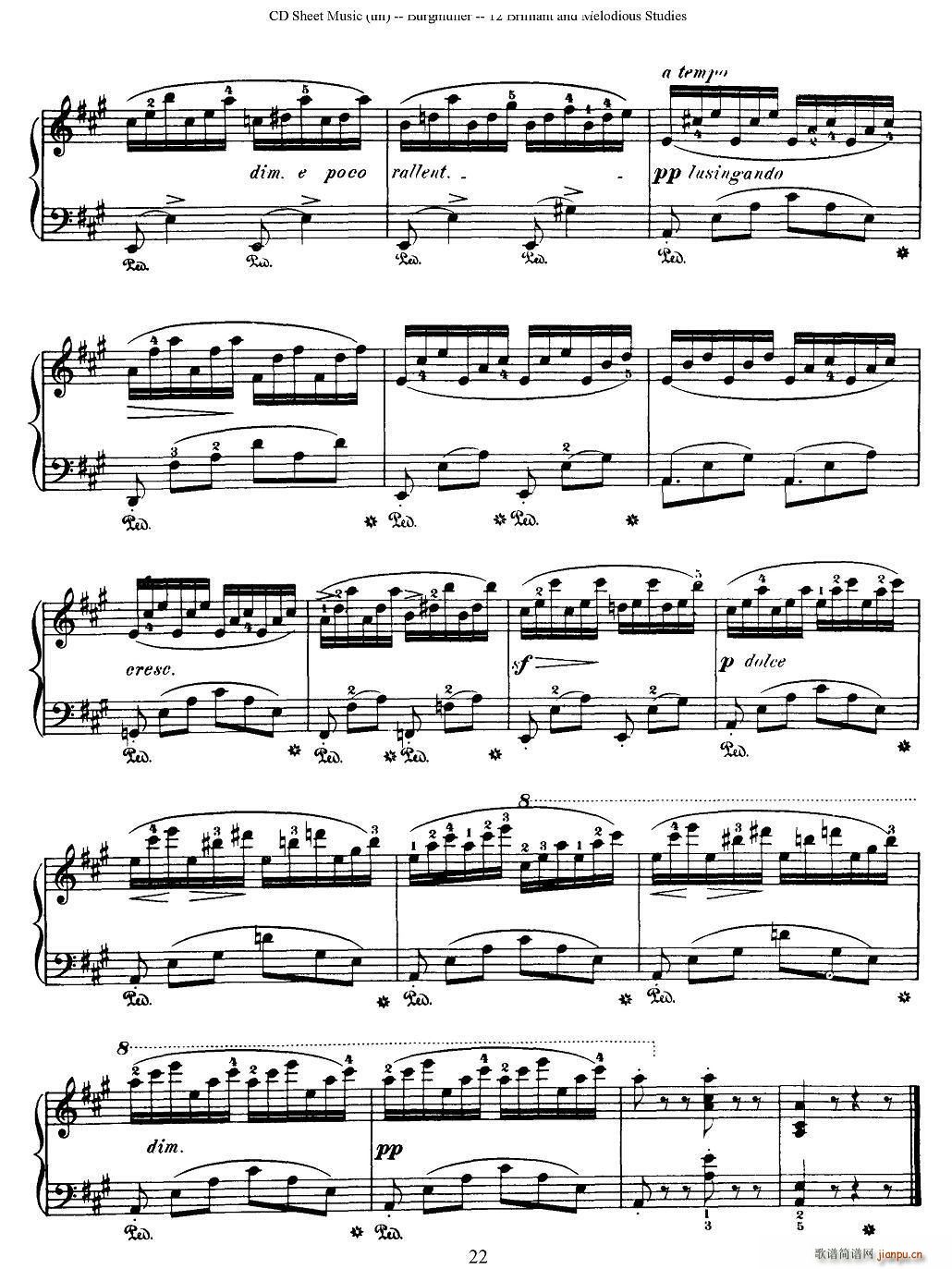 Burgmuller - 12 Brillian and Melodious Studies（8）4