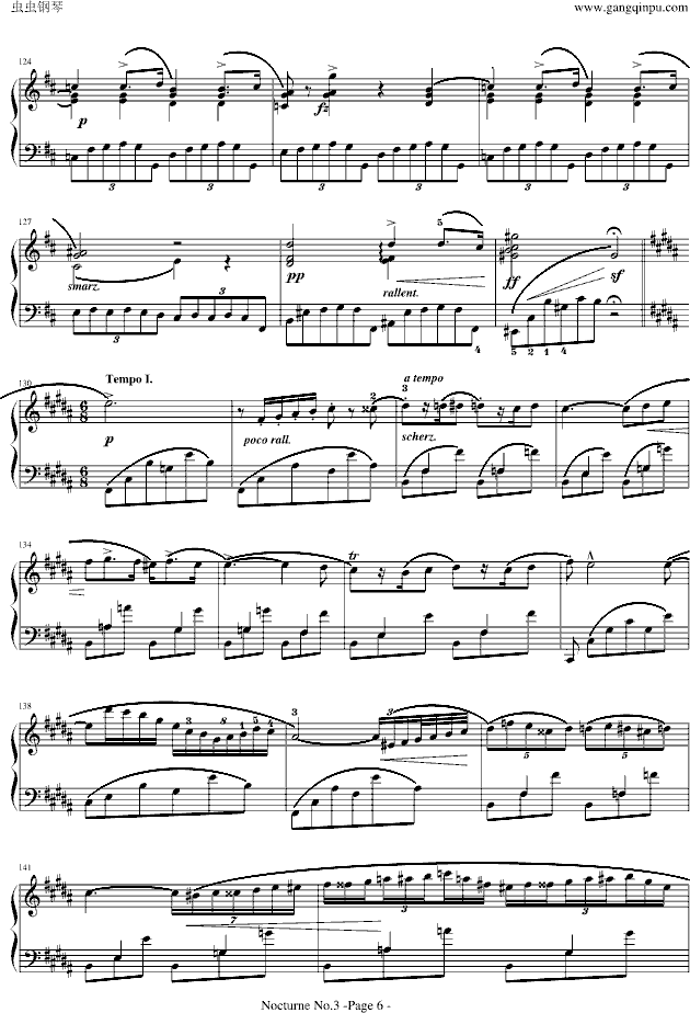 肖邦-夜曲No.3,Op.9-3-钢琴谱(钢琴曲)-肖邦-chopin6