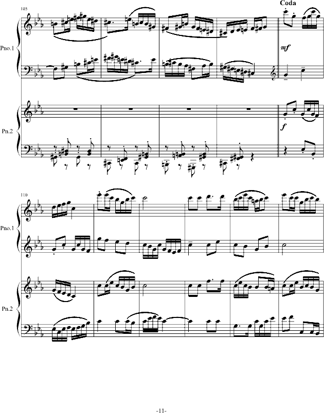 四季歌（双钢琴）-钢琴谱(钢琴曲)-苏婷11