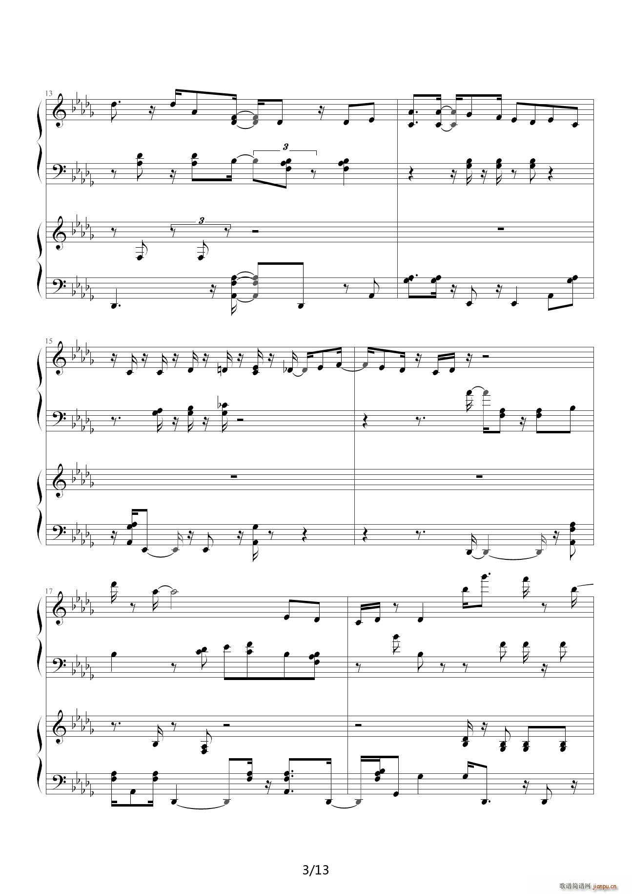 夜来香爵士版 降D调3