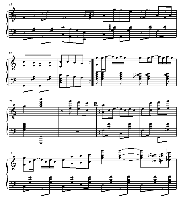 幽雅的爵士-钢琴谱(钢琴曲)-世界名曲5