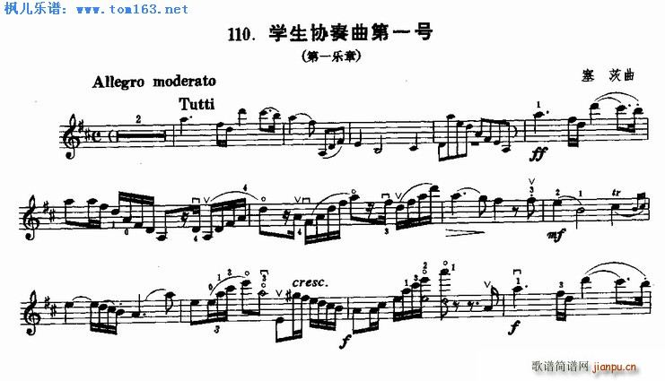 塞茨学生协奏曲第一号第一乐章1