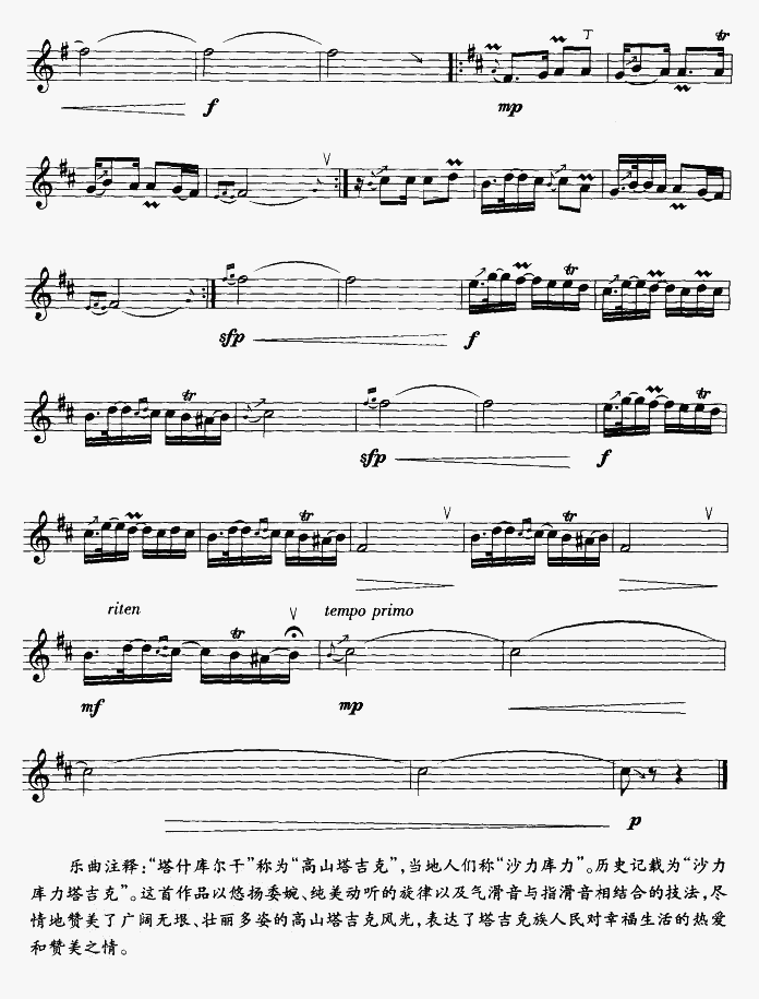 美丽的沙力库力（竖笛独奏）5
