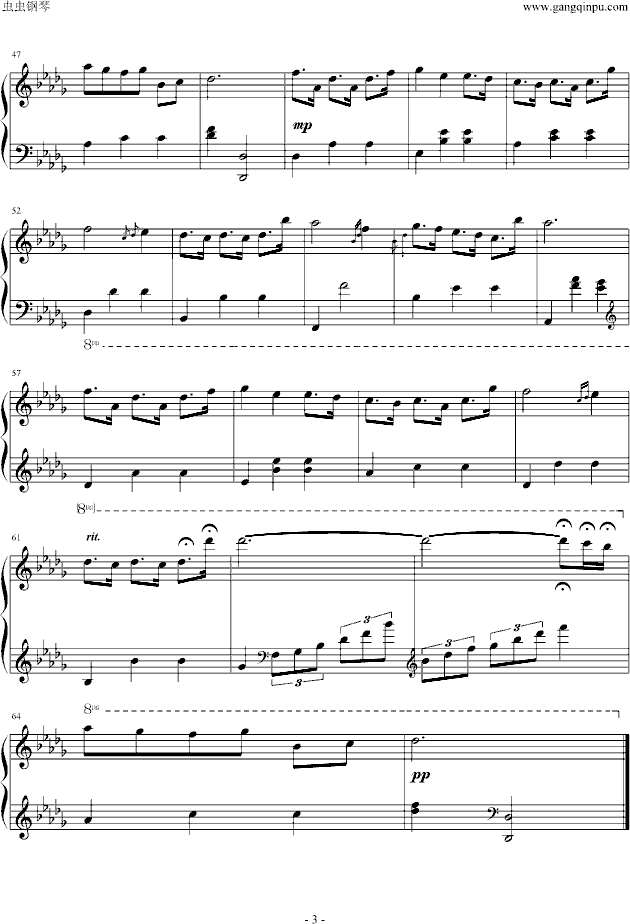 雨中漫步（Ku.Klux.Klan制作）-钢琴谱(钢琴曲)-未知分类3