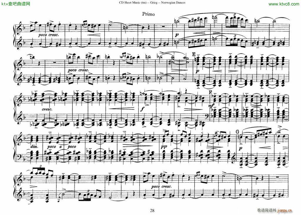 Grieg Norwegian Dance Op 35 1 4 Duet28