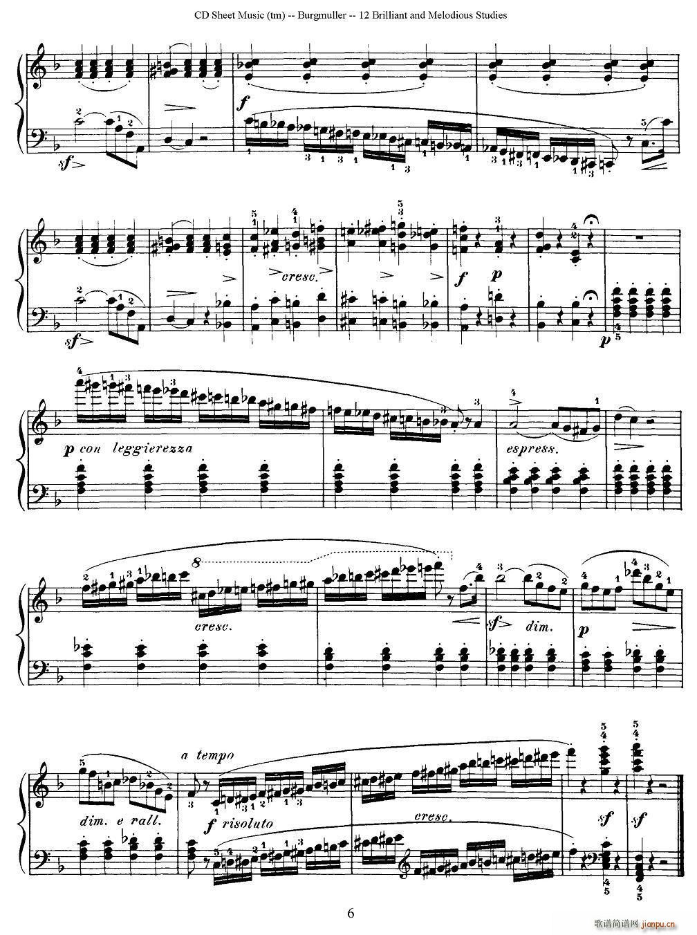 Burgmuller - 12 Brillian and Melodious Studies（3）2