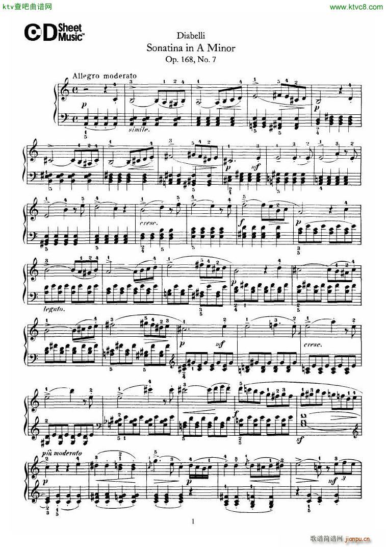 Diabelli Sonatinas Op 168 No 1 7 34P29