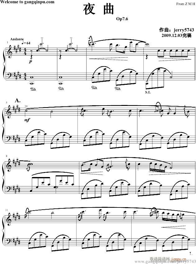 夜曲Op7.6（中西式）_jerry57431