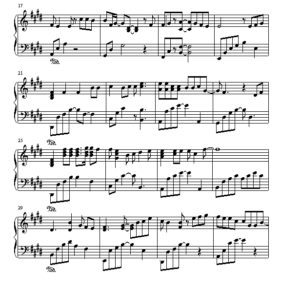 一路上有你(分手总要在雨天)-钢琴谱(钢琴曲)-张学友2
