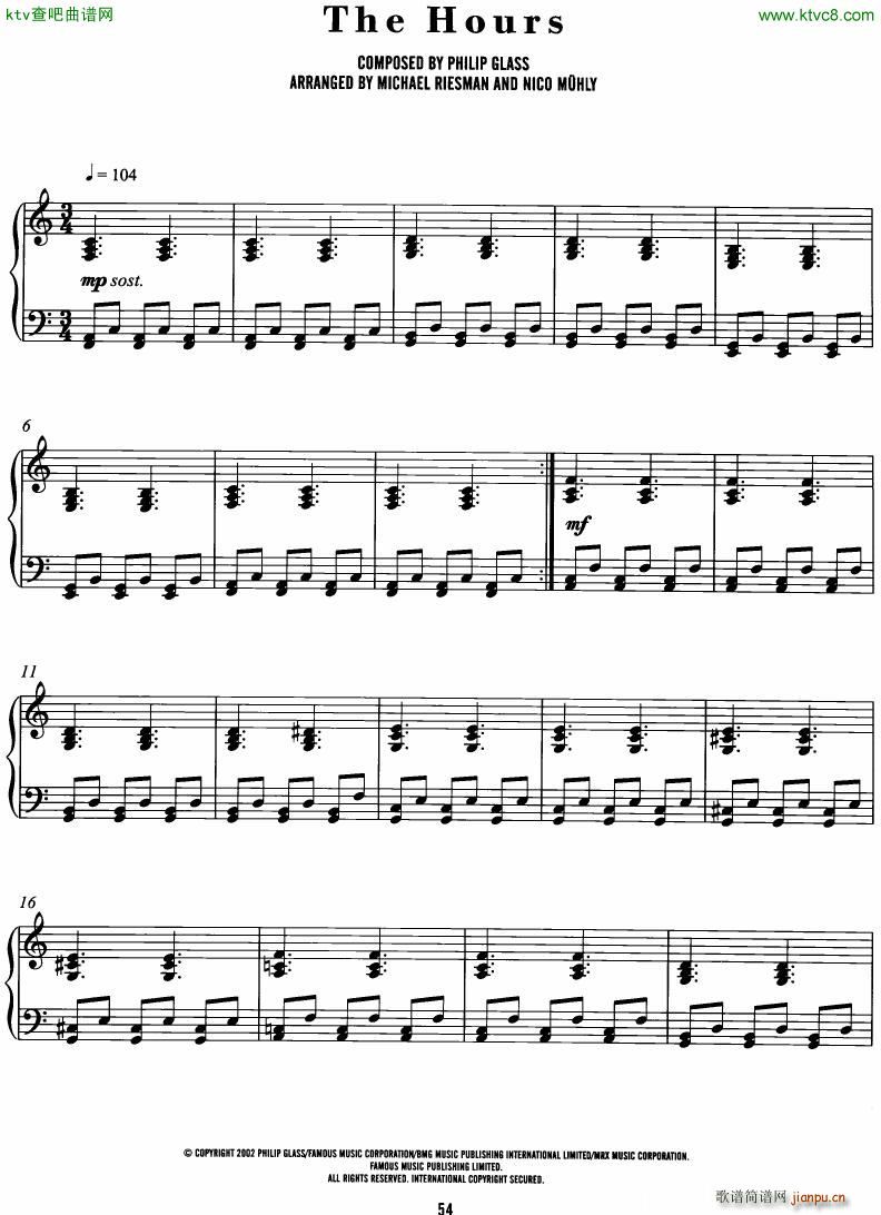 Philip Glass The Hours complete book50