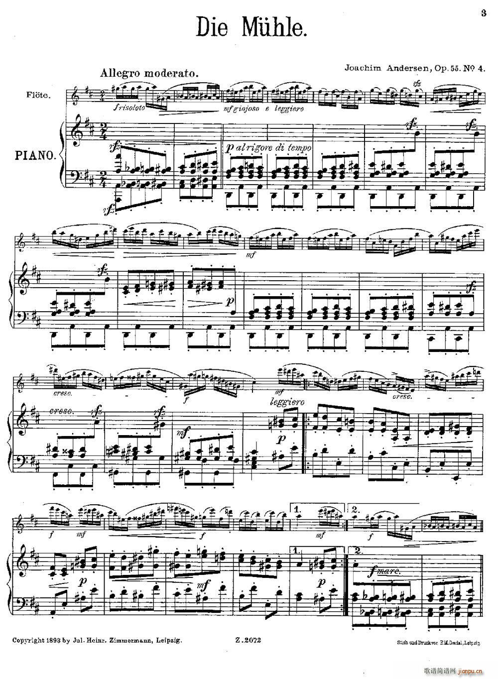 Die Mühle(Op 55 No 4)(长笛 钢琴伴奏)1