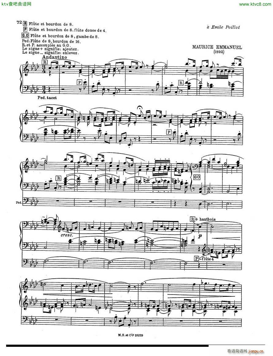 Emmanuel Maurice Andantino organ1