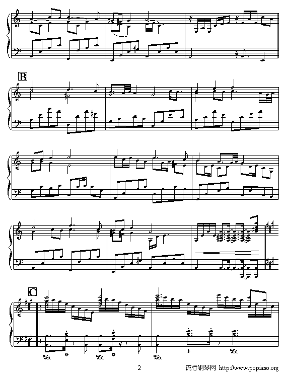 蓝色的爱-钢琴谱(钢琴曲)-克莱德曼2