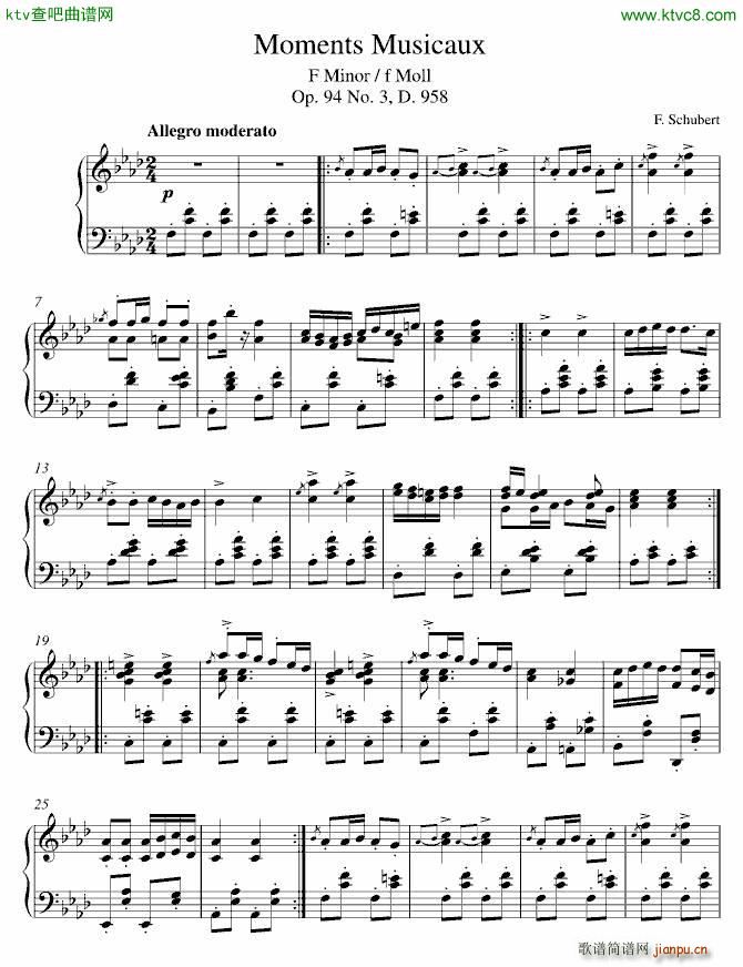Moment musicaux 音乐瞬间_舒伯特1