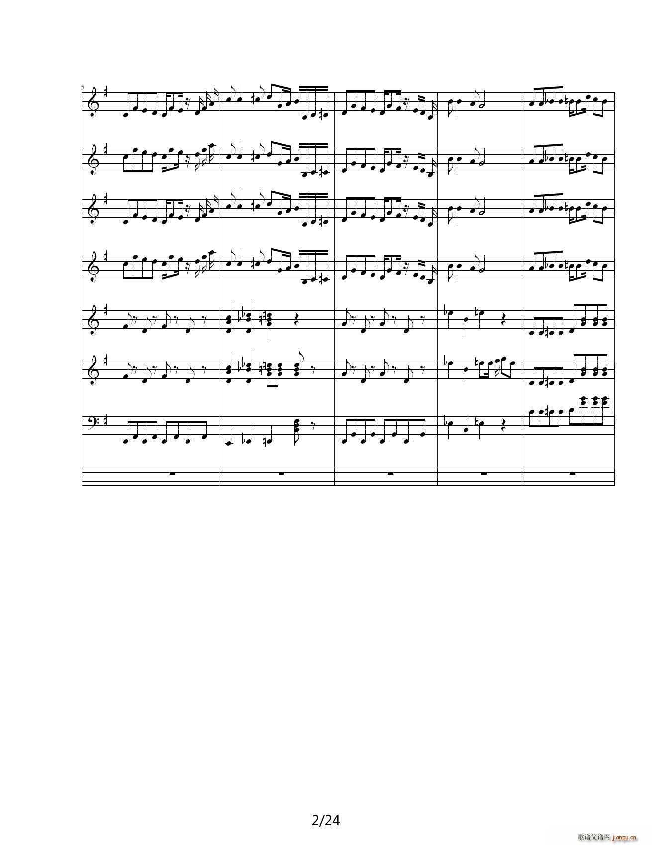 海上钢琴师的一首舞曲 用的是Jass谱表2