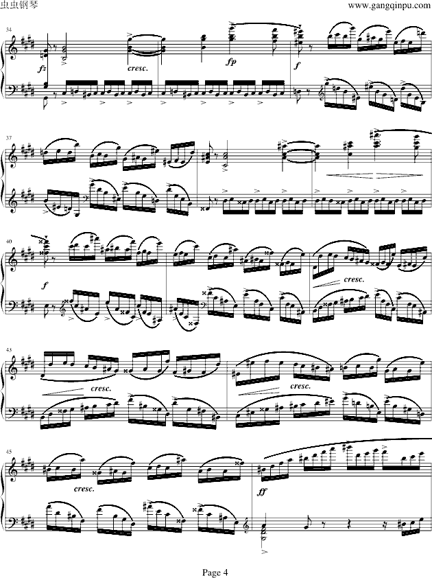 肖邦练习曲op10.4-钢琴谱(钢琴曲)-肖邦-chopin4