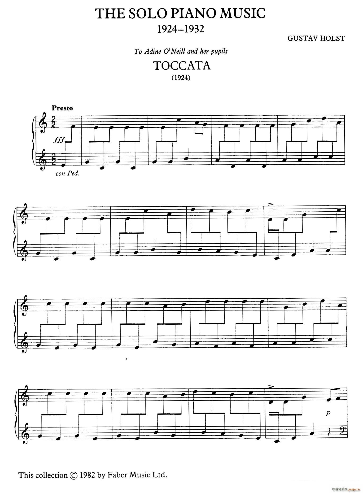 Toccata for Piano H 153(托卡塔)1