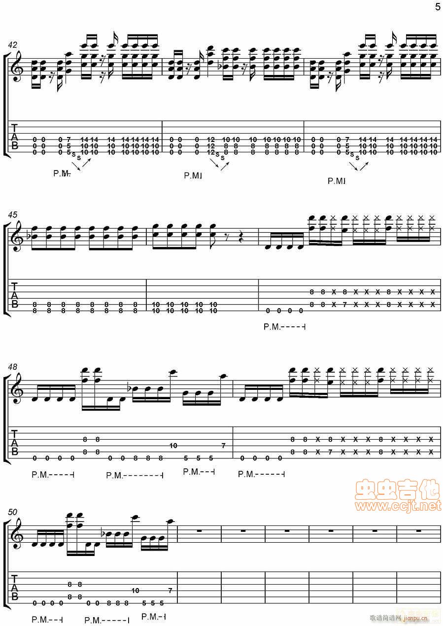 说传记谱-分享-Nickelback-believe it or not-节奏吉他谱_nickelback5