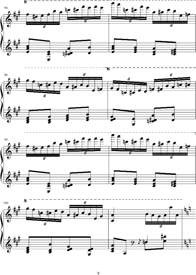 瓦洛多斯改编莫扎特《土耳其进行曲》-钢琴谱(钢琴曲)-莫扎特9
