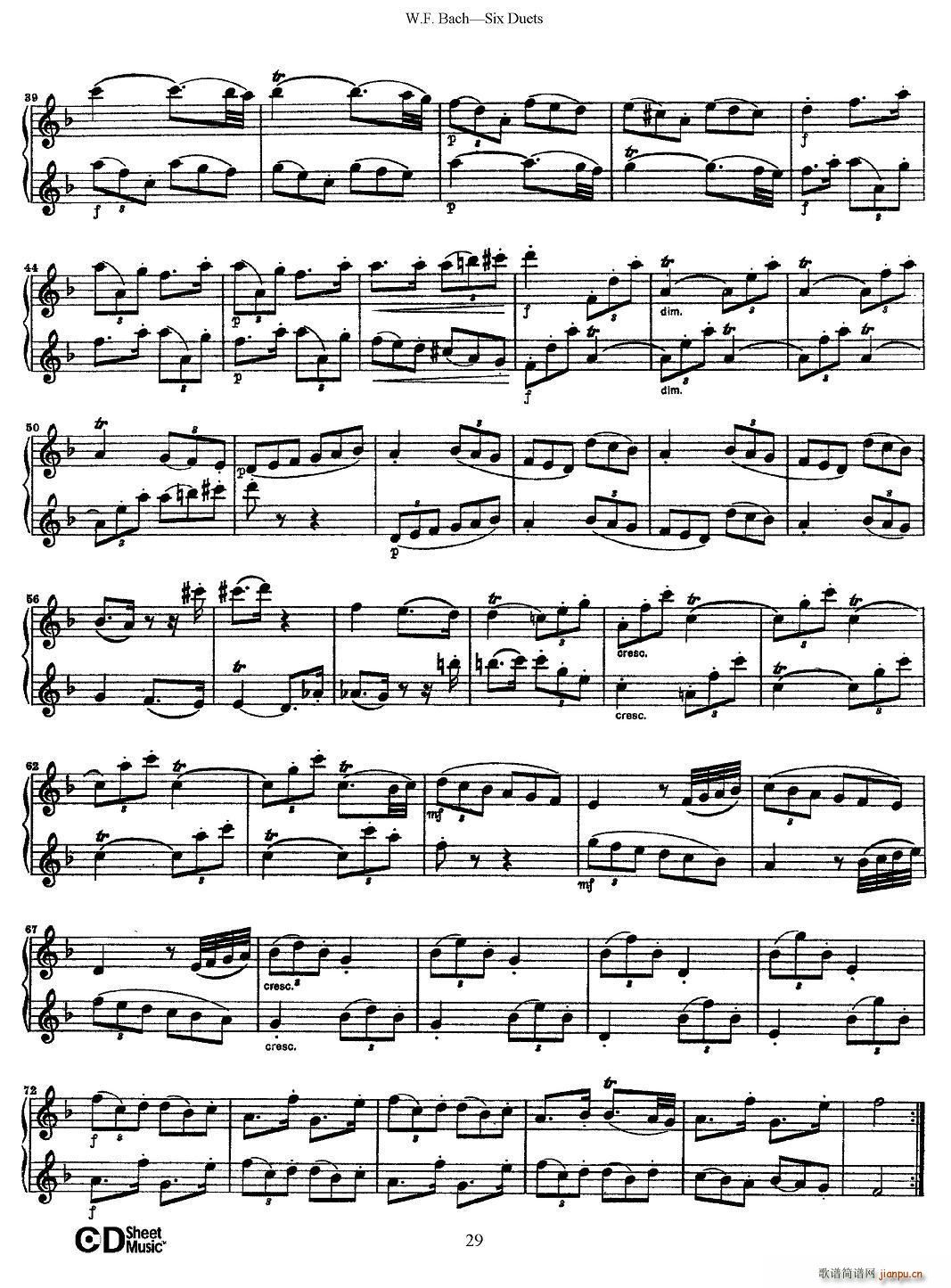 W F 巴赫―六首二重奏练习曲（4）7