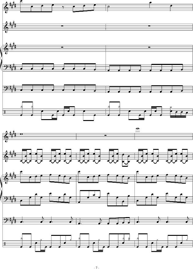 埃克斯-钢琴谱(钢琴曲)-血腥残阳7