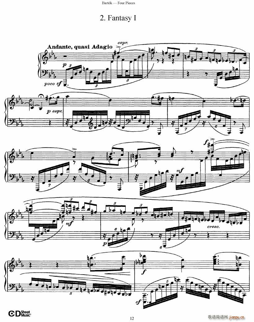 Bartok DD 71 Four Piano Pieces12