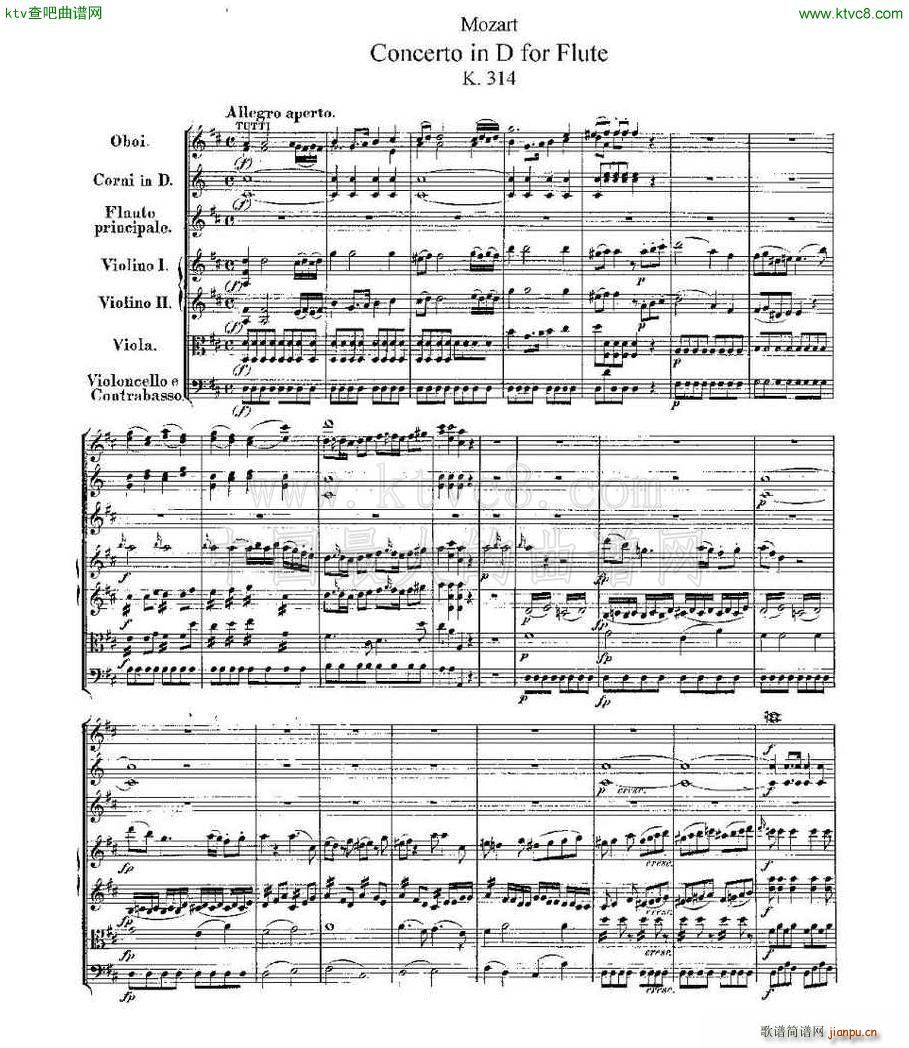 Concerto in D for Flute K 314 D大调长笛协奏曲1