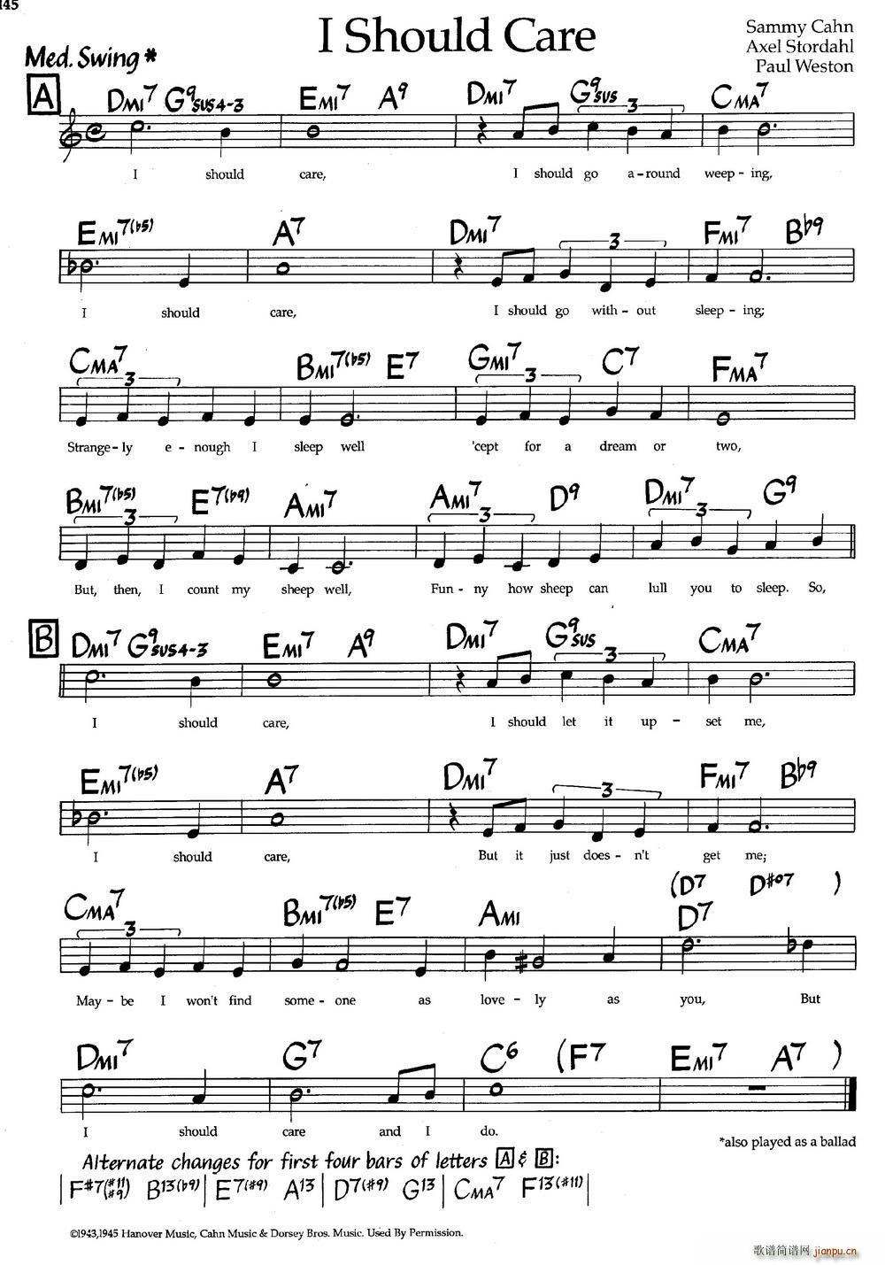 I Should Care（爵士钢琴曲）1