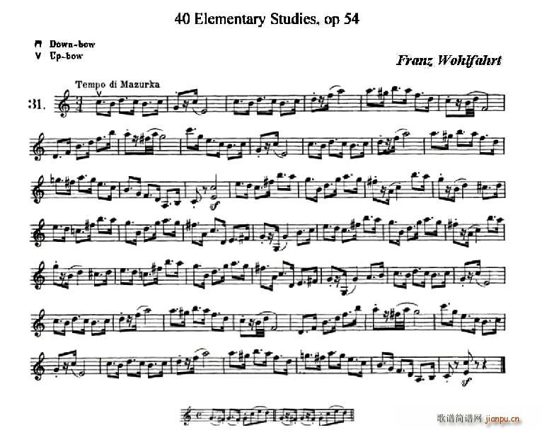 40首小提琴初级技巧练习曲之311