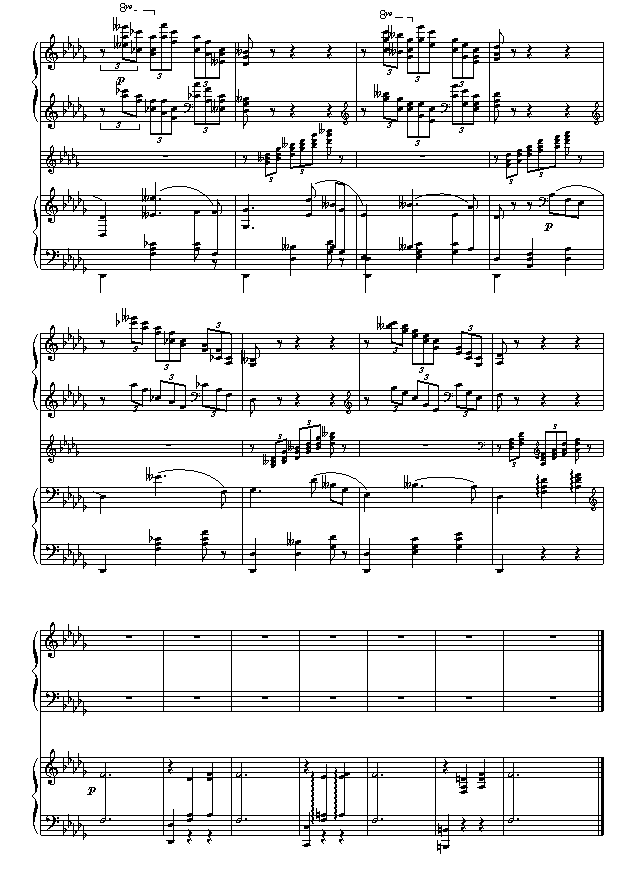 降b小调第一钢琴协奏曲(两架钢琴谱）7