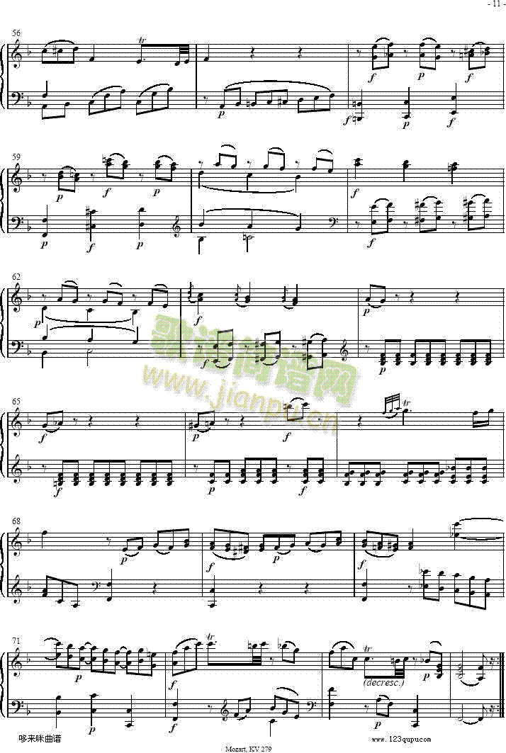奏鸣曲 Sonatas K279 Mvt.2-莫扎特4