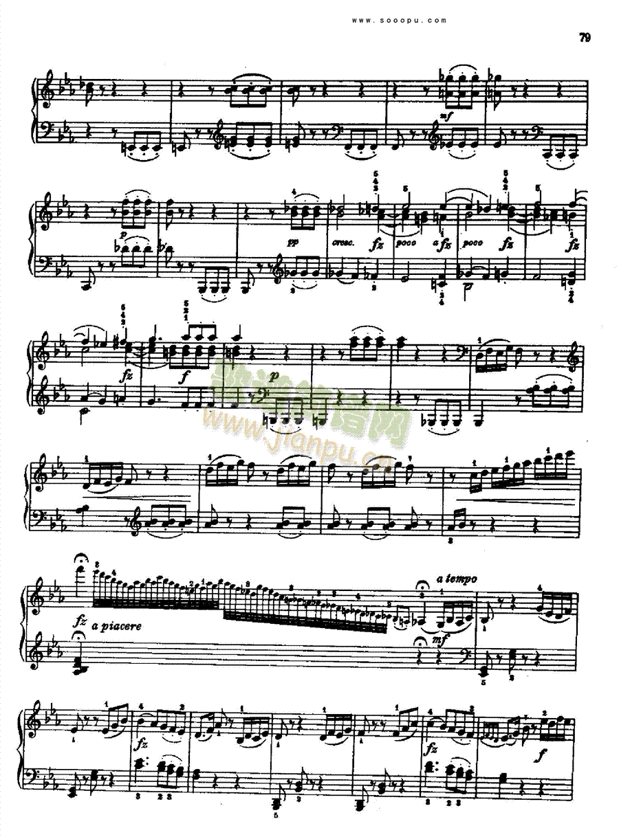 奏鸣曲九为冯.根青格夫人而作1789-1790 键盘类 钢琴5