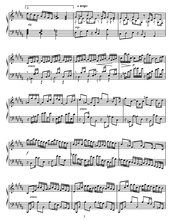 B大调练习曲5
