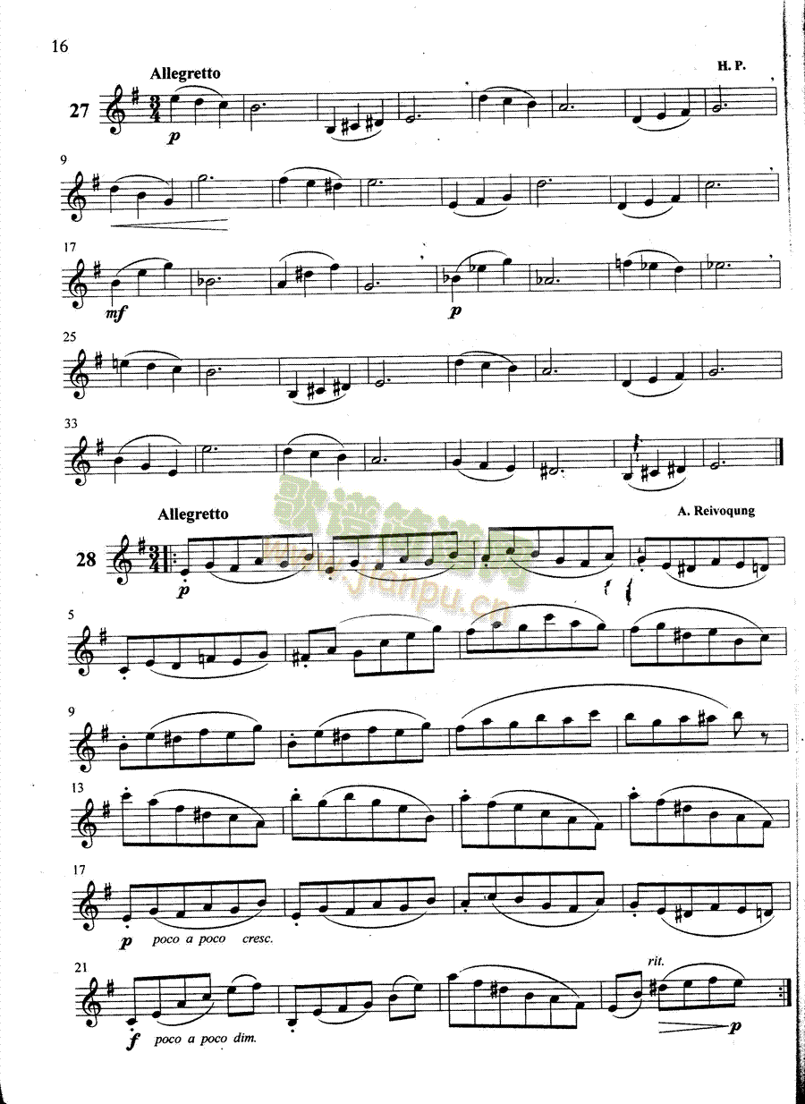 萨克斯管练习曲第100―016页1