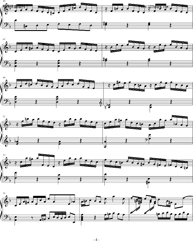 巴赫第一键盘（钢琴）乐协奏曲（第一乐章）-巴赫4