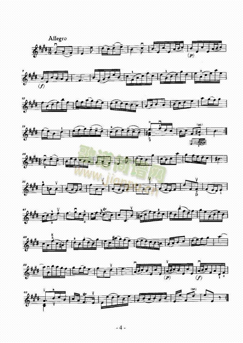 E大调奏鸣曲（分谱） 弦乐类 小提琴4