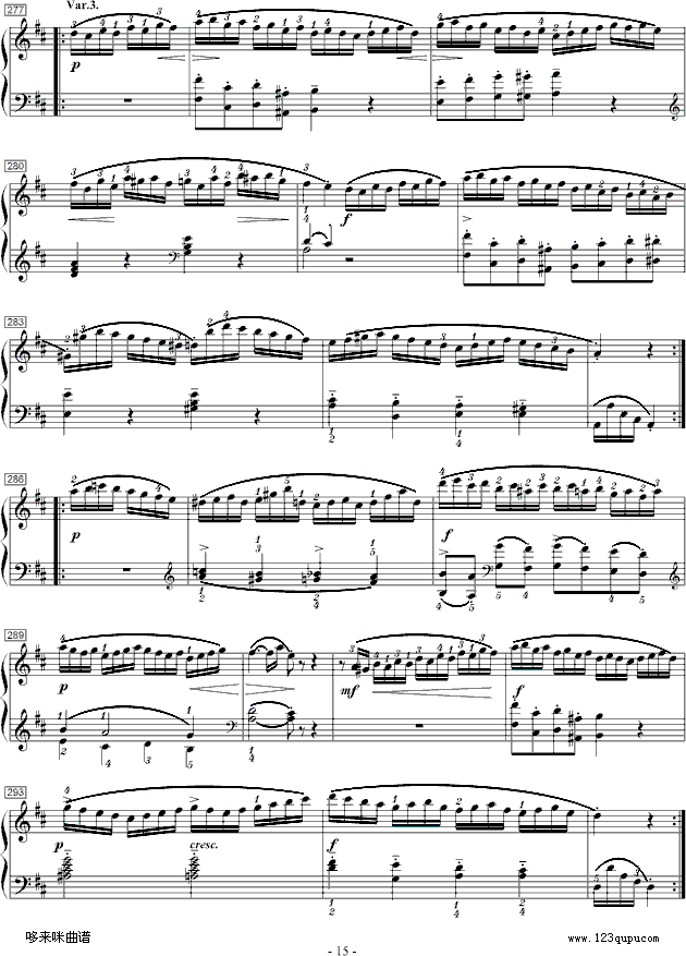 莫扎特D大调钢琴奏鸣曲K.284-莫扎特15