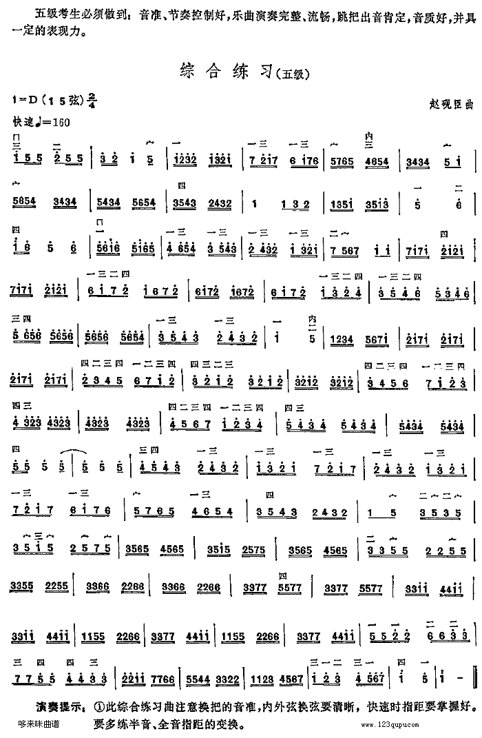 综合练习(中国二胡考级规定演奏曲/五级)1