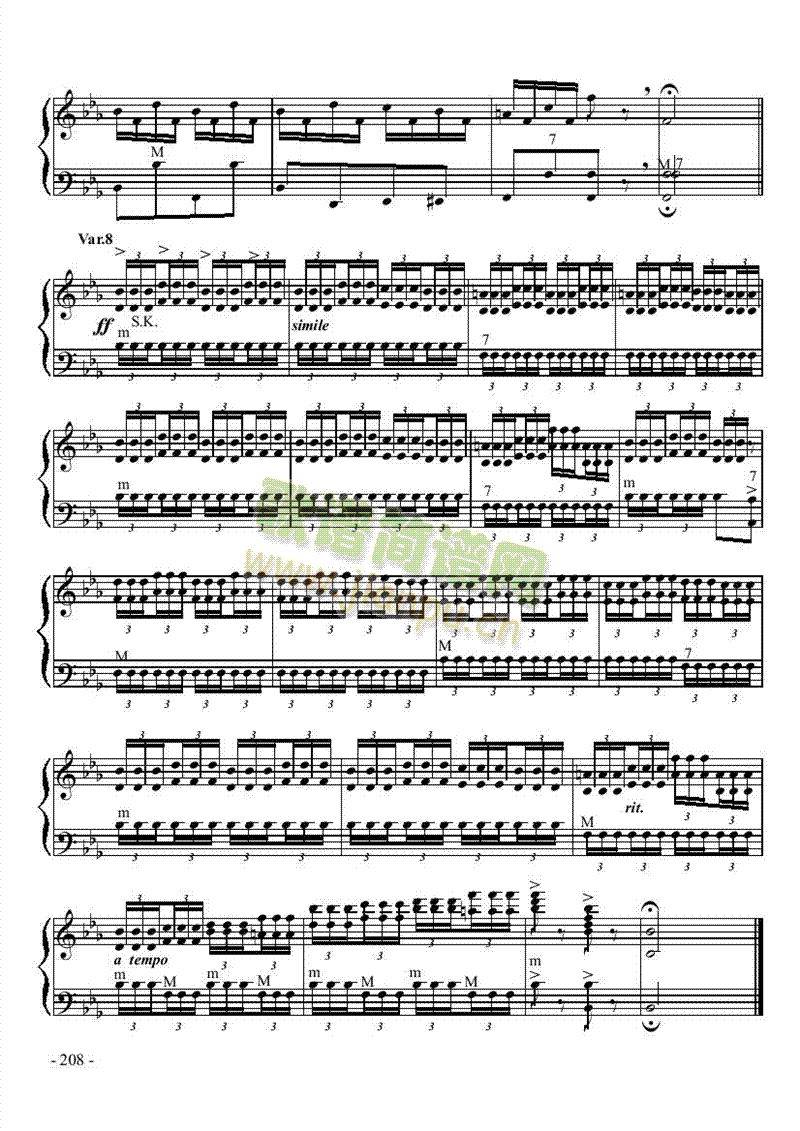 八级乐曲《乌克兰主题变奏曲》 键盘类 手风琴8