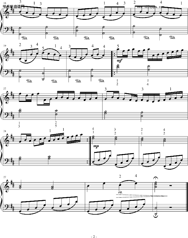 卡农-（带指法超简单版）-帕赫贝尔-Pachelbel2