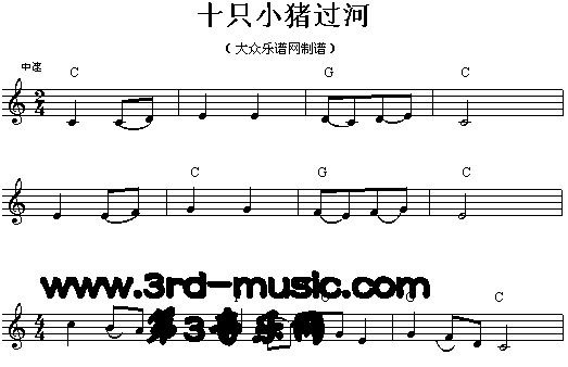 十只小猪过河[电子琴谱]1