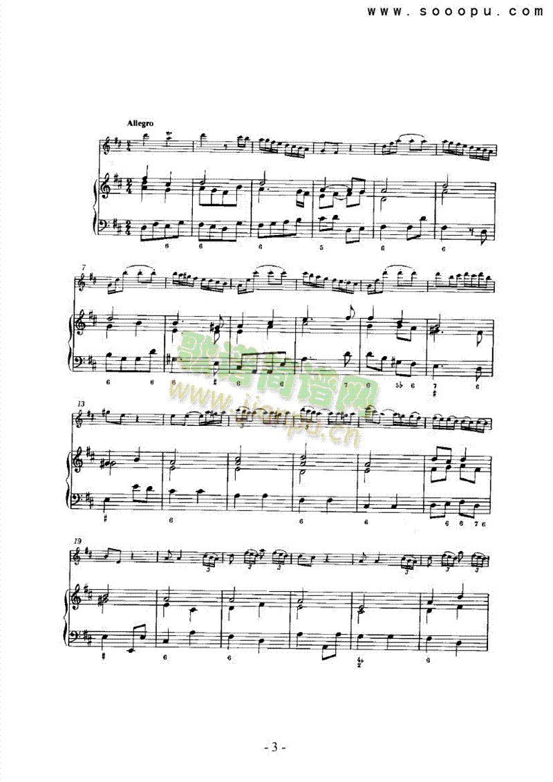 第六奏鸣曲（总谱） 管乐类 长笛3