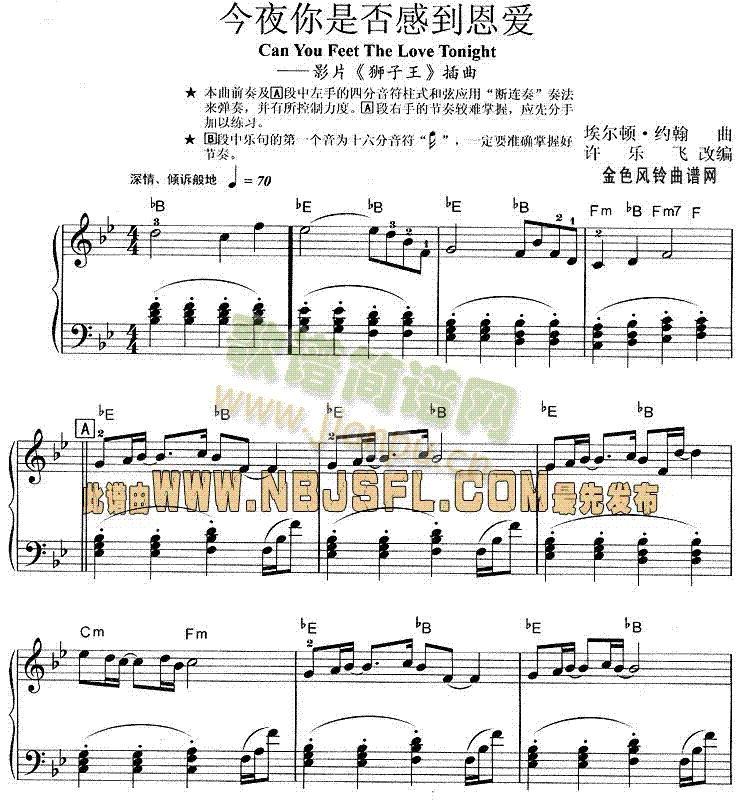 今夜你是否感到恩爱(《狮子王》插曲)1