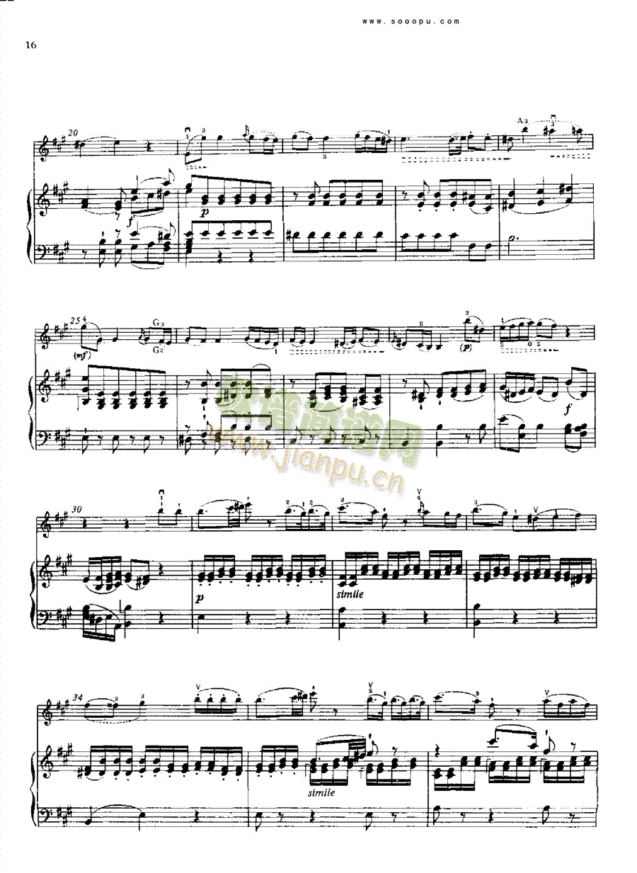 D大调第四小提琴协奏曲 KV218 键盘类 钢琴15