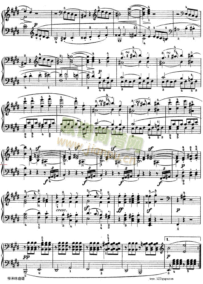 E大调第九钢琴奏鸣曲　Op. 14 No―1-贝多芬2
