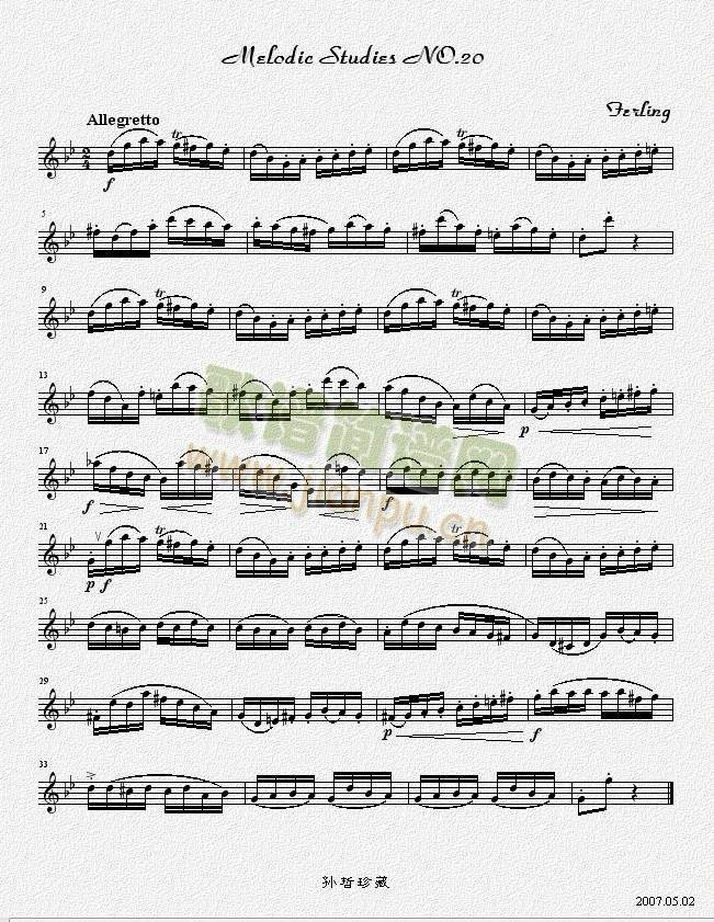 四十八首旋律练习曲之二十1