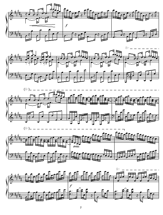 B大调练习曲7