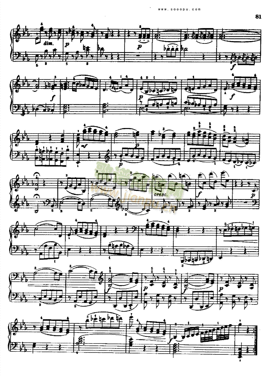奏鸣曲九为冯.根青格夫人而作1789-1790 键盘类 钢琴7