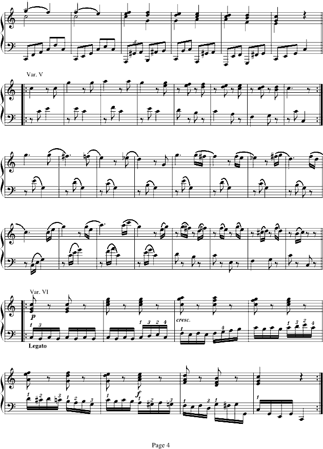 小星星变奏曲K.265(有指法)4